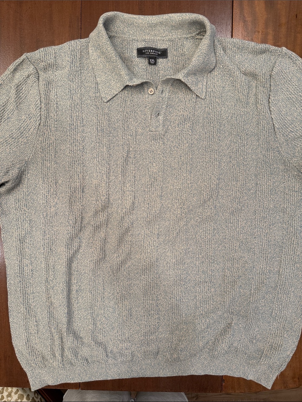 Liverpool Men's Light Gray Textured Knit Polo